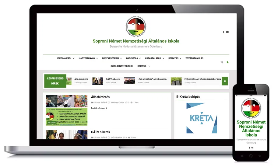 Soproni Német Nemzetiségi Általános Iskola weboldal