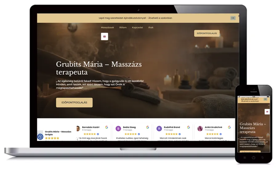 Grubits Mária masszázsterapeuta weboldal