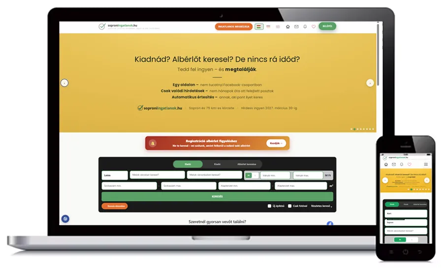 Soproni Ingatlanok weboldal